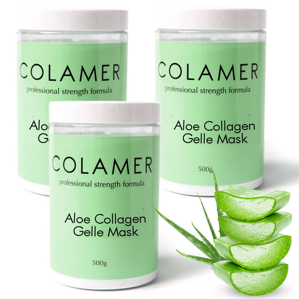Colamer Aloe Collagen Gelle Mask - Professional Strength Formula / (3) 500 Gram Containers = 1,500 Grams